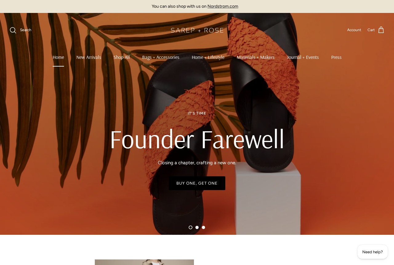 Sarep + Rose homepage, a Shopify store designed and built by Wahne Tubman